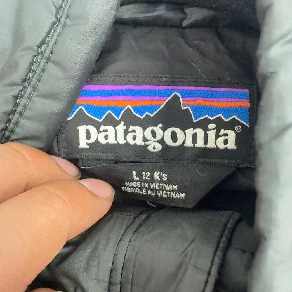 Patagonia Nano Puff Jacket Kids‎ L 12 Black Polyester Quilted Full Zip Gorpcore